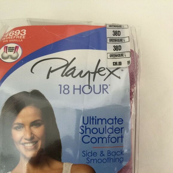 Playtex 18 Hour Ultimate Shoulder Comfort Style 4693 Greenhouse Size 38D NWT - Picture 3 of 5